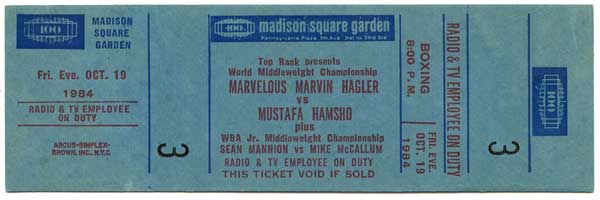 Hagler, Marvin vs. Hamsho, Mustafa  II 