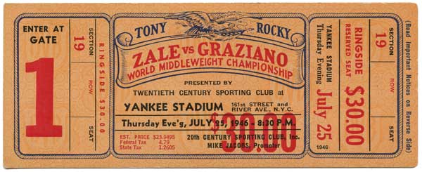 Zale, Tony vs. Graziano, Rocky  I