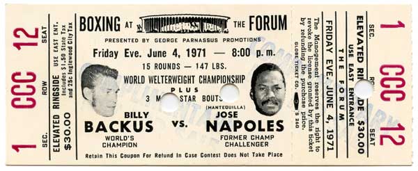 Backus, Billy vs. Napoles, Jose