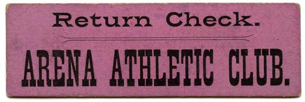 Unknown - 1897 Arena Athletic Club Return Check Stub