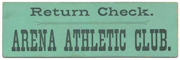 Unknown - 1897 Arena Athletic Club Return Check Stub