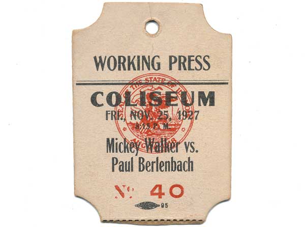 Walker, Mickey vs. Berlenbach, Paul