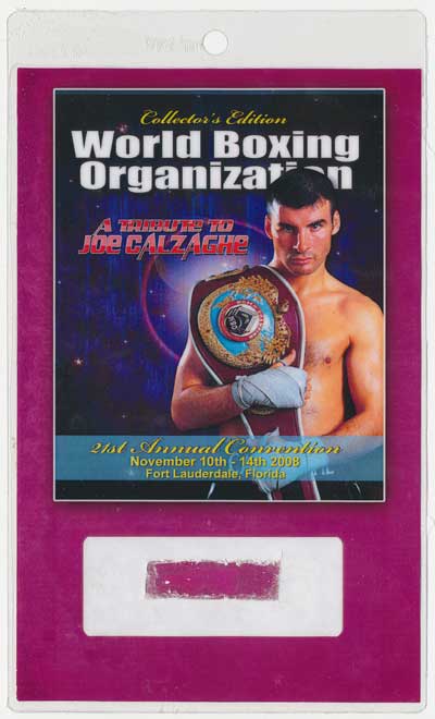 Calzaghe, Joe - 2008 World Boxing Organization Convention Tribute