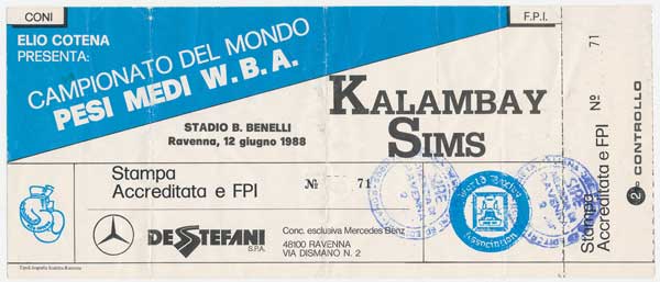 Kalambay, Sumbu vs. Sims, Robbie