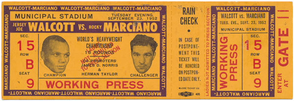 Walcott, Jersey Joe vs. Marciano, Rocky  I